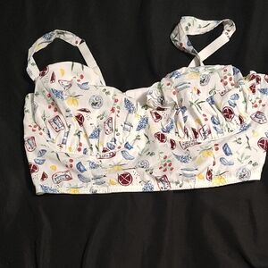 Floral Patterned Bustier Top